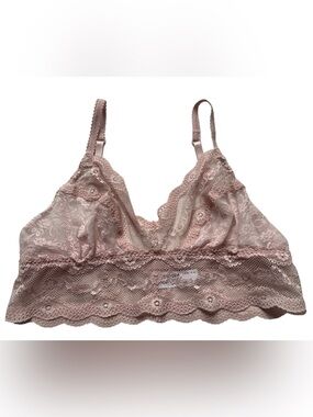 b.Tempt'd by Wacoal 910182 Lace Kiss Bralette Bra Women’s Medium Lt Pink Sheer